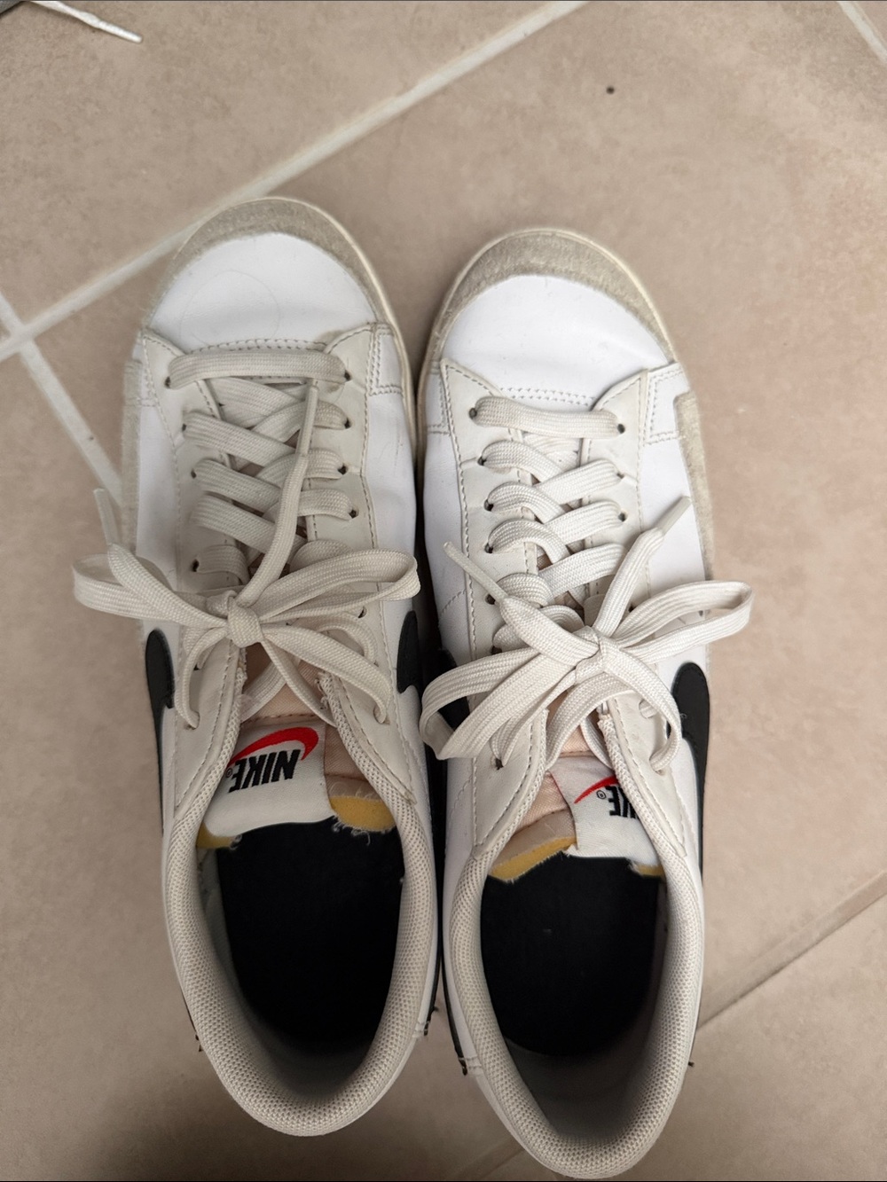 Nike White, Black and Cream Low-Top Sneakers